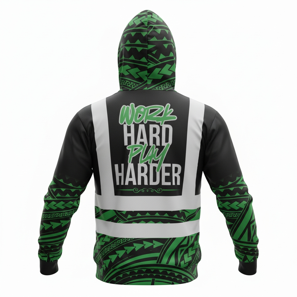 "WORK HARD PLAY HARDER" (Green)