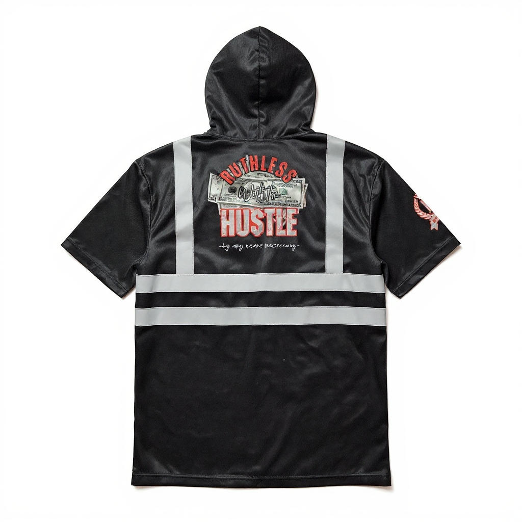 Short Sleeve Hoodie (BLACK PAISLEY)