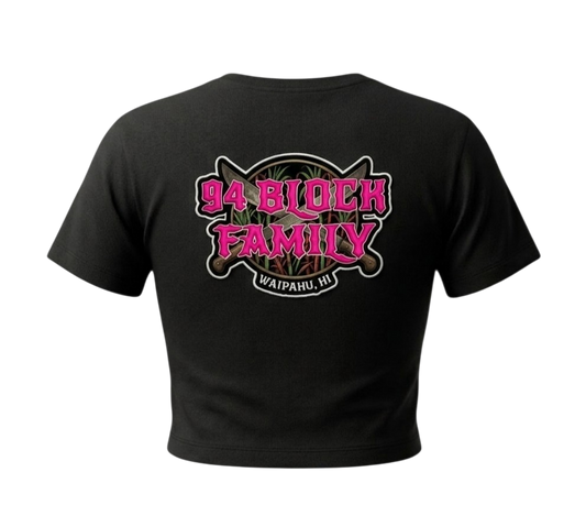 "94 BLOCK FAMILY" (Back Logo) Crop Top