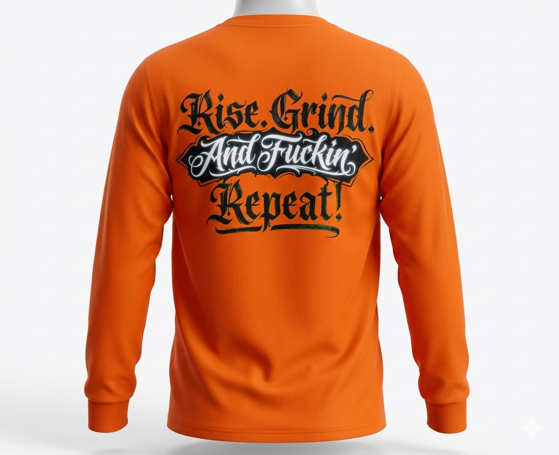 "Rise. Grind. And Fuckin' Repeat!" LONG SLEEVE cotton