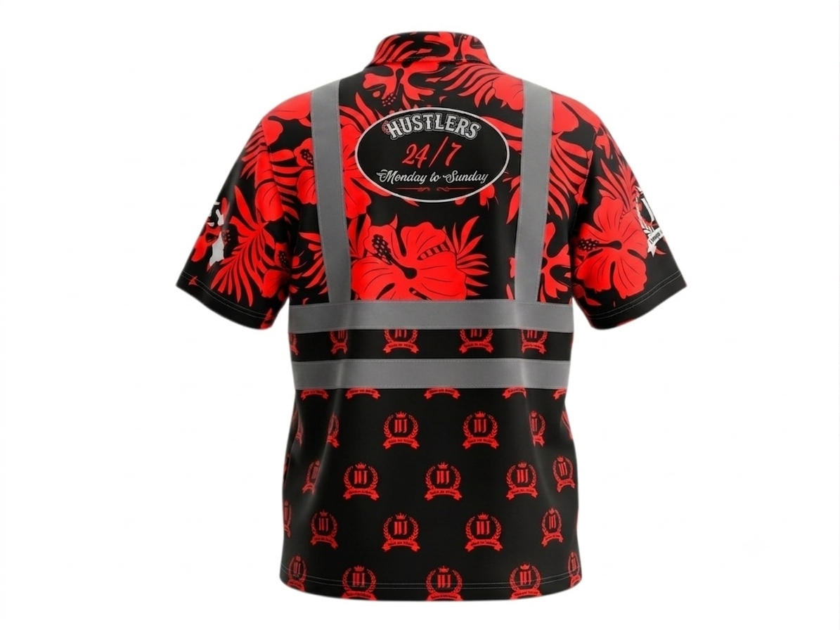 (RED) POLO "HUSTLERS 24/7"