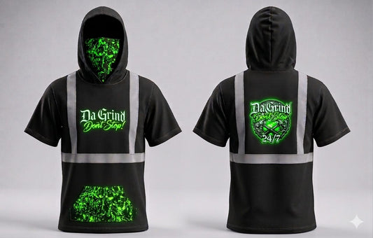 "Da Grind Don't Stop!" Hoodie *(GREEN SPLATTER)