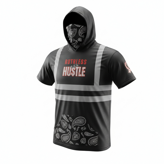 Short Sleeve Hoodie (BLACK PAISLEY)