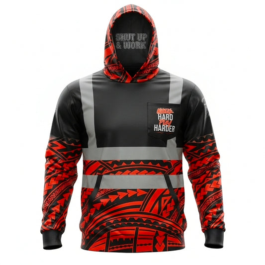 "WORK HARD PLAY HARDER" (RED TRIBAL)