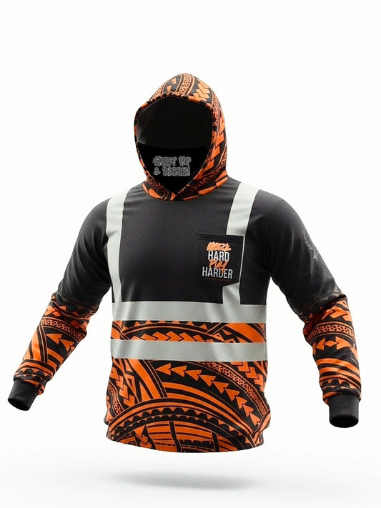 "WORK HARD PLAY HARDER" (ORANGE TRIBAL)