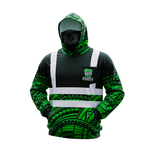 "WORK HARD PLAY HARDER" (GREEN TRIBAL)