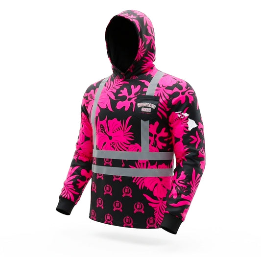 "HUSTLERS ONLY" HOODIE (PINK FLORAL)
